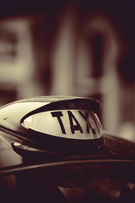 Fototapete Schild des Londoner Taxis
