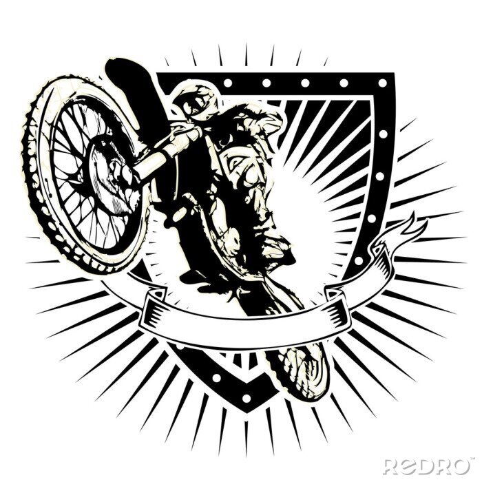 Fototapete Schild mit Motocross-Motiv