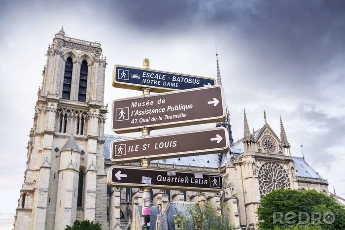 Fototapete Schilder auf Straßen von Paris