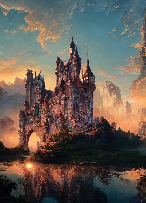 Fototapete Schloss auf der Insel