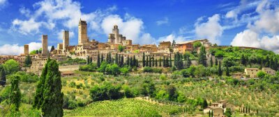 Fototapete Schloss in San Gimignano italienische Landschaft