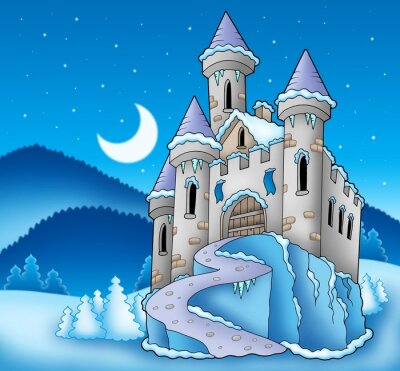 Schloss inmitten einer Winterlandschaft