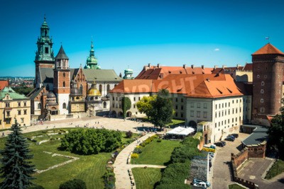 Fototapete Schloss Wawel aus der Vogelperspektive