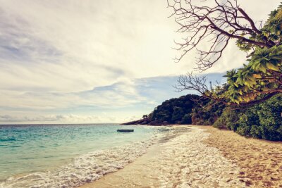 Fototapete Schmaler Strand am Meer Vintage