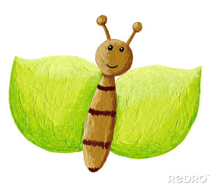 Fototapete Schmetterling mit grünen Flügeln