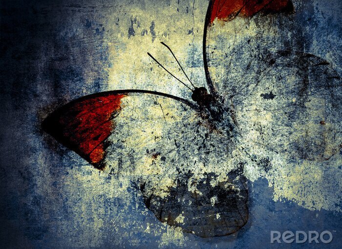 Fototapete Schmetterling vor Retro-Hintergrund