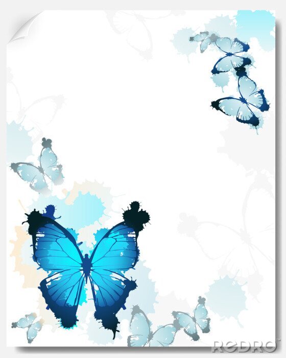 Fototapete Schmetterlinge auf hellem Hintergrund
