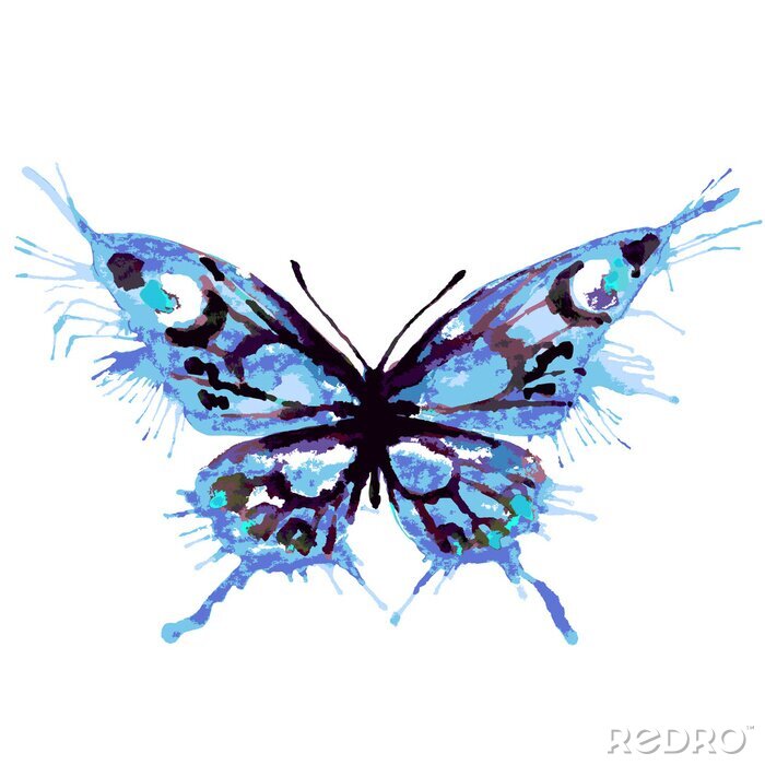 Fototapete Schmetterlinge Blau auf hellem Hintergrund