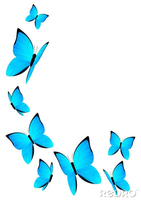 Fototapete Schmetterlinge für das kleine Mädchen in Blau