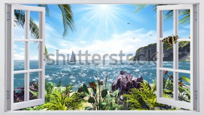 Fototapete Schöne Aussicht aus dem Fenster