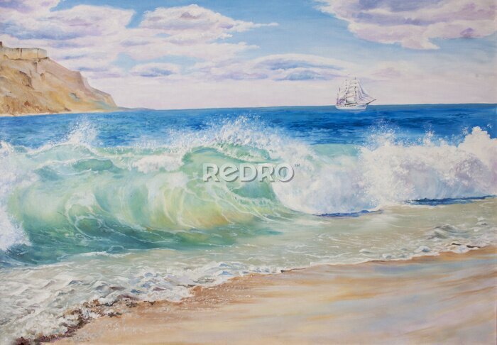 Fototapete Schöne, blaue, tropische Meer und Strand.