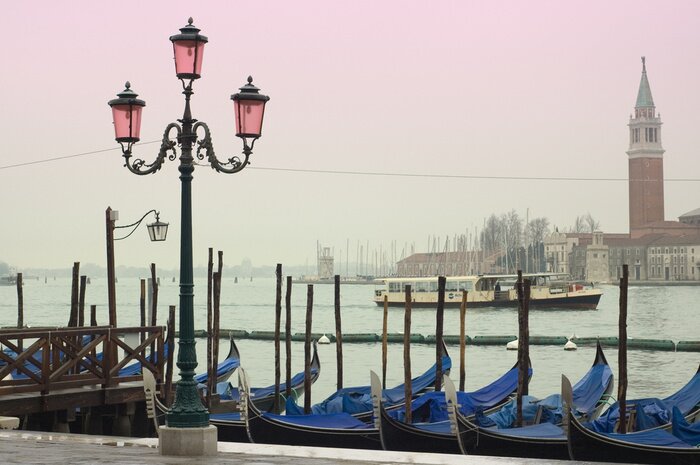 Fototapete Schöne Laterne bei Gondeln