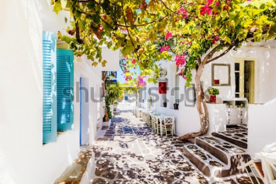 Fototapete Schöne Straße auf Paros Island, Griechenland
