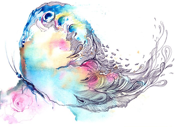 Fototapete Schöner pastellfarbener Schmetterling