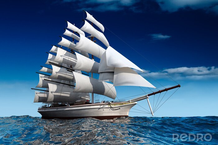 Fototapete Schönes Schiff unter vollen Segeln