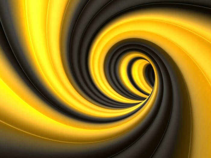 Fototapete Schwarz-gelber Tunnel