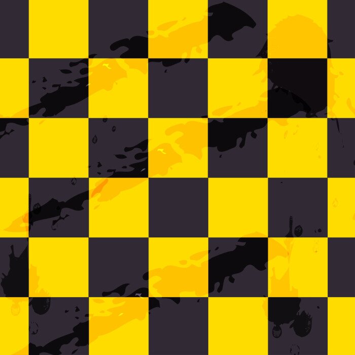 Fototapete Schwarz-gelbes Schachbrett
