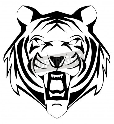 Fototapete Schwarz-weiß-bild eines tigers