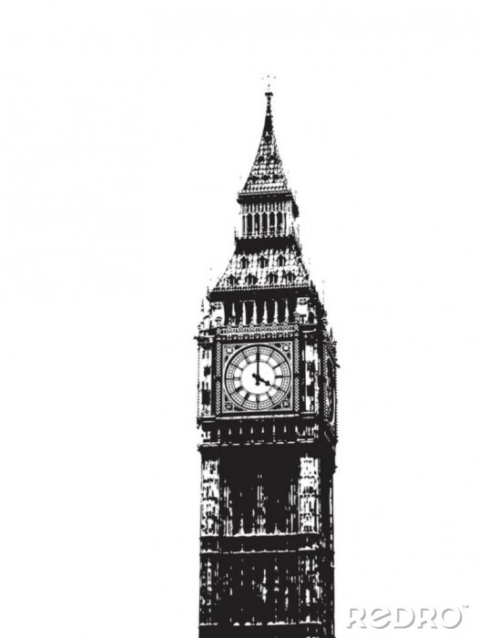 Fototapete Schwarz-Weiß-Bild von Big Ben