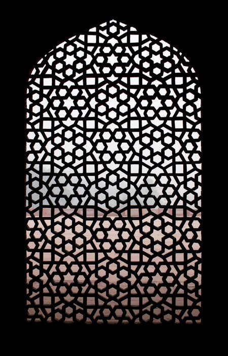 Fototapete Schwarz-Weiß-Gitter in Neu-Delhi