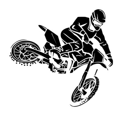 Fototapete Schwarz-Weiß-Motiv mit Motocross