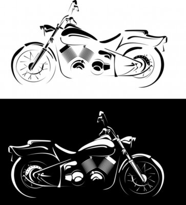 Fototapete Schwarz-Weiß-Motiv mit Motorrädern