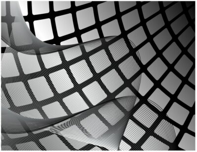 Fototapete Schwarz-weiße abstrakte Quadraten