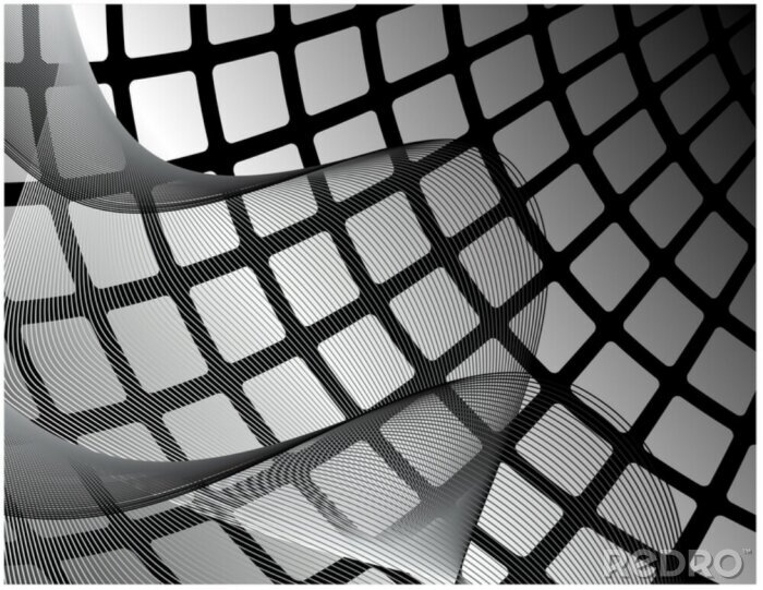Fototapete Schwarz-weiße abstrakte Quadraten