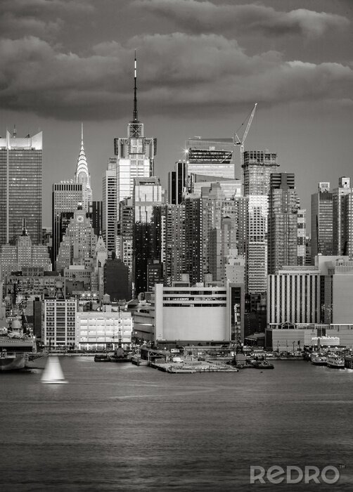 Fototapete Schwarz-weiße Aufnahme von New York City