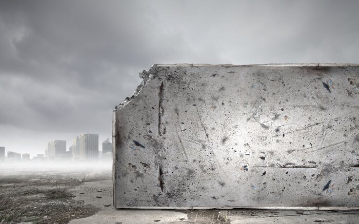 Fototapete Schwarz-weiße Betonmauer