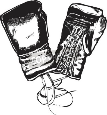 Fototapete Schwarz-weiße Boxhandschuhe