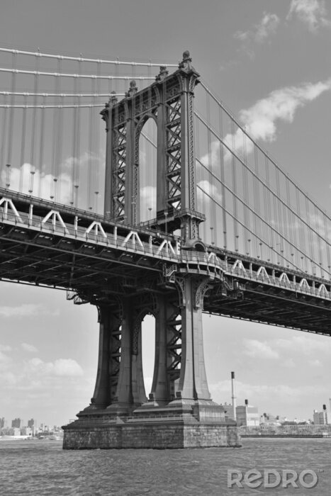 Fototapete Schwarz-weiße Brücke in New York City