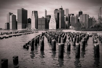 Schwarz-weiße Landschaft von Manhattan