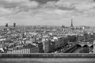 Fototapete Schwarz-weiße Landschaft von Paris