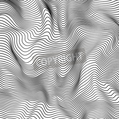 Fototapete Schwarz-weiße Linien 3D