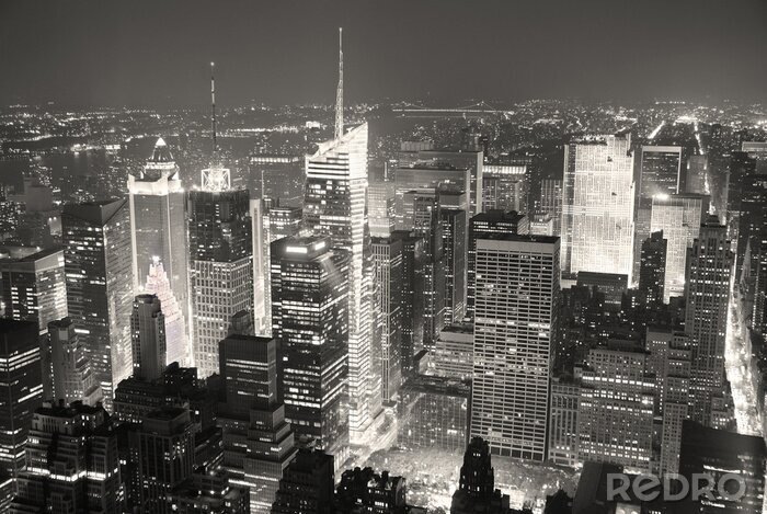 Fototapete Schwarz-weiße New Yorker Skyline
