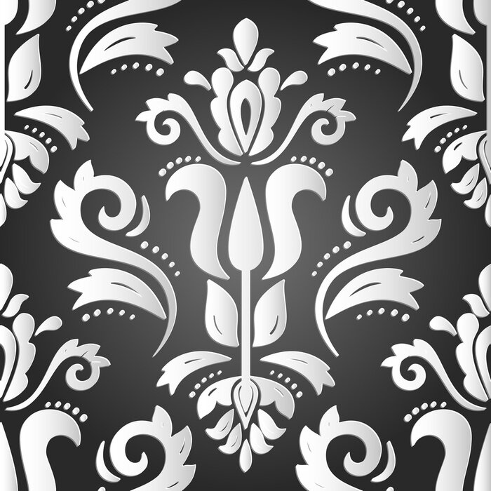 Fototapete Schwarz-weiße orientalische Elemente