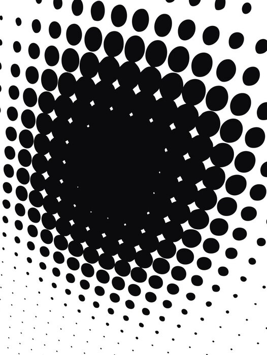Fototapete Schwarz-weiße Punkte vor weißem Hintergrund