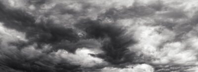 Fototapete Schwarz-weiße Regenwolken