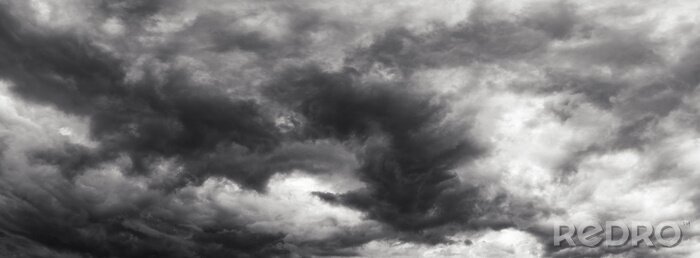 Fototapete Schwarz-weiße Regenwolken