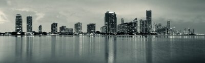 Fototapete Schwarz-weiße Skyline von Miami