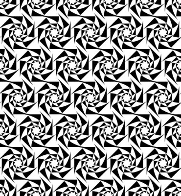 Fototapete Schwarz Weiße Spiralen aus Dreiecken