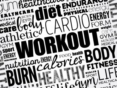 Fototapete Schwarz-weiße Typografie für Fitnessstudio