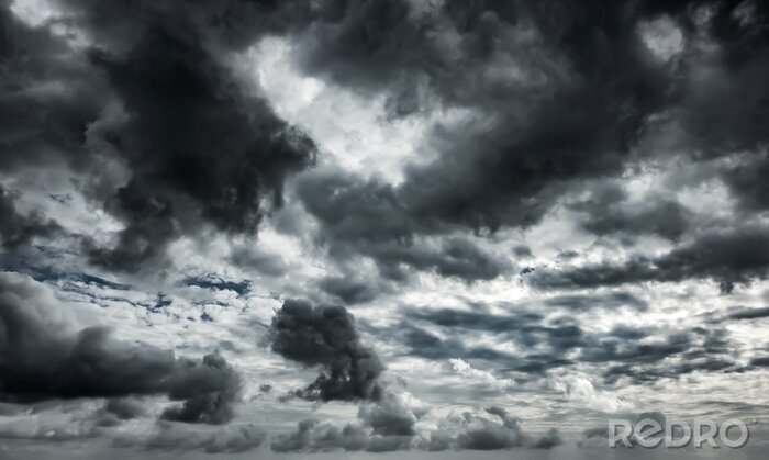 Fototapete Schwarz-weiße Wolken