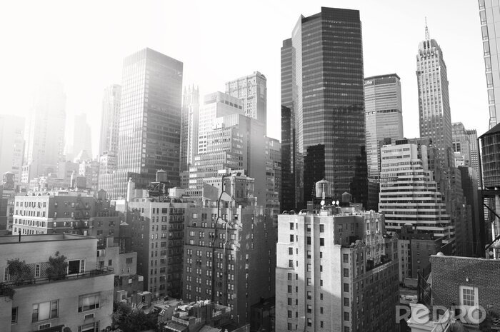 Fototapete Schwarz-weiße Wolkenkratzer in New York