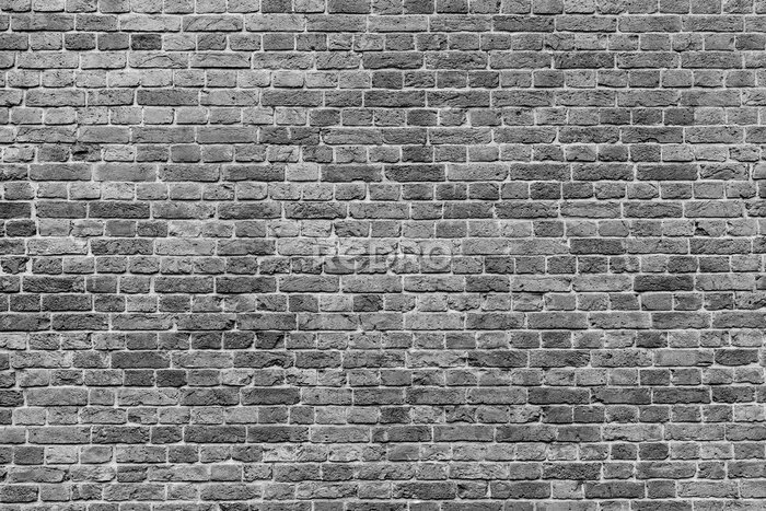 Fototapete Schwarz-weiße Ziegelwandstruktur