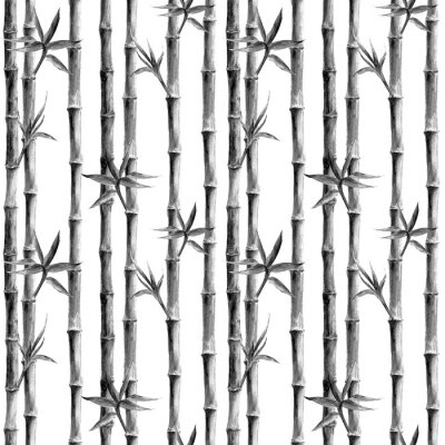 Fototapeten Schwarz-weißer Bambus