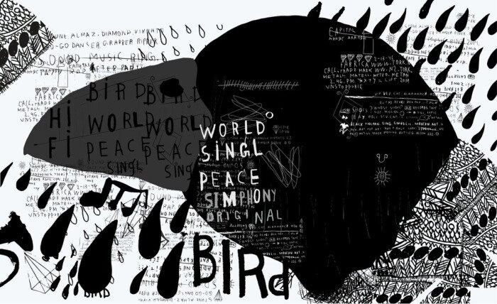 Fototapete Schwarz-weißer Vogel