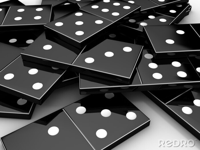 Fototapete Schwarz-weißes Domino