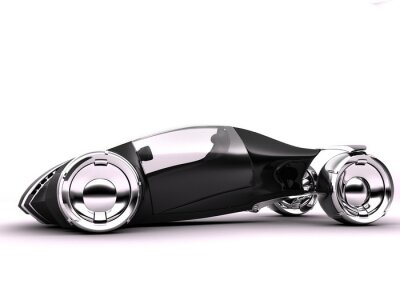Fototapete Schwarz-weißes futuristisches Auto